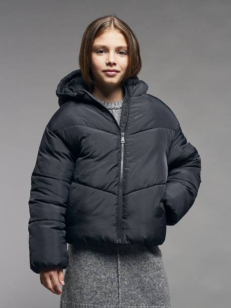 Lightweight Hooded Jacket for Girls, JONEN black 