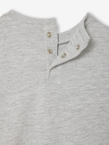 Long-sleeved baby t-shirt with placement print on the front marl grey 