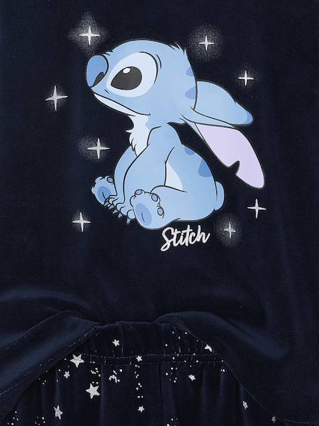 Disney® LILO & STITCH girls' velvet pyjamas navy blue 