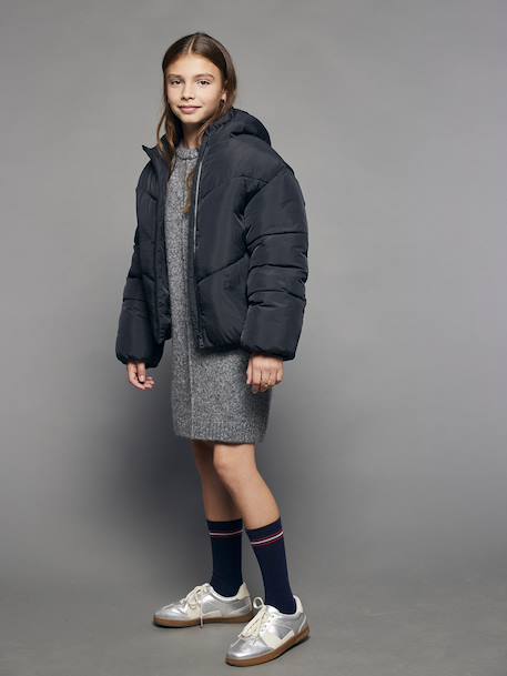 Lightweight Hooded Jacket for Girls, JONEN black 