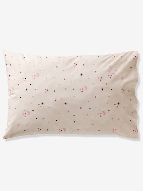 Reversible BIRDY duvet cover set + pillowcase for children, made with recycled cotton rosy 