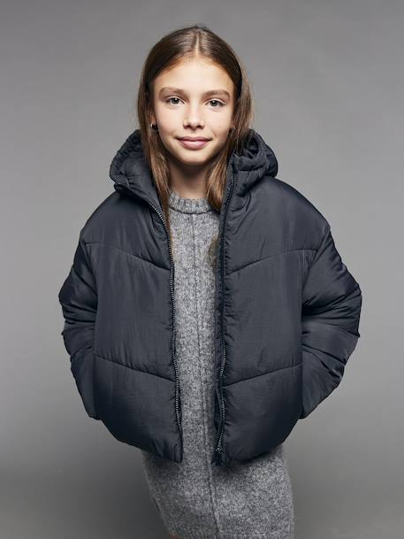 Lightweight Hooded Jacket for Girls, JONEN black 