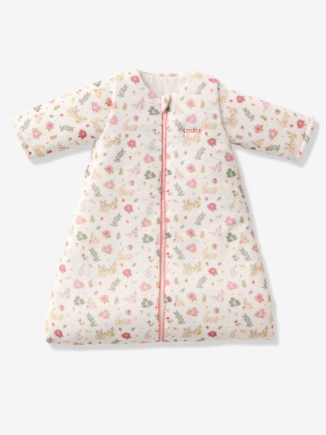 Baby sleeping bag with detachable long sleeves, ENCHANTED RABBIT printed white 