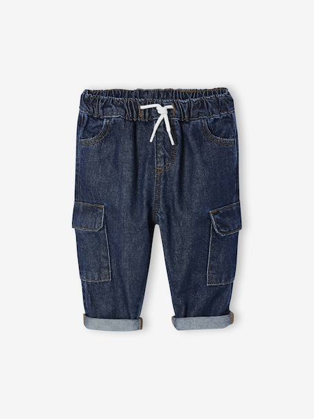Denim Cargo Trousers for Babies brut denim 