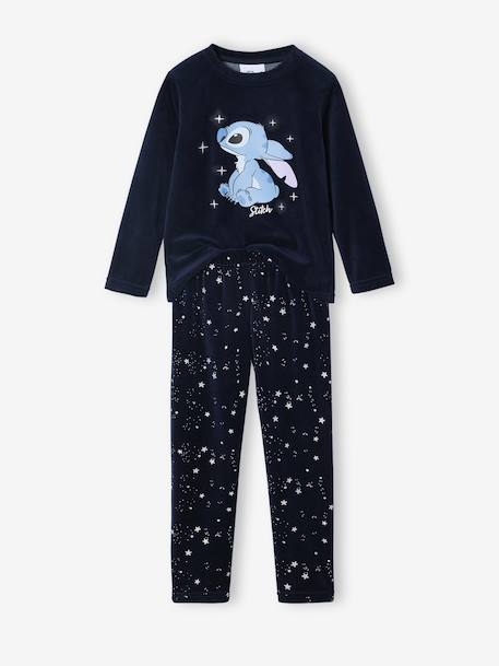 Disney® LILO & STITCH girls' velvet pyjamas navy blue 