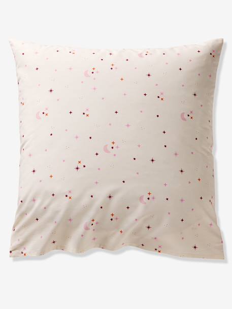 Reversible BIRDY duvet cover set + pillowcase for children, made with recycled cotton rosy 