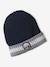 Boys' beanie + snood + gloves 'Mountains' set marl grey+night blue 