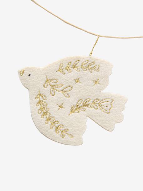 Felt Bird Garland ecru 