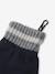 Boys' beanie + snood + gloves 'Mountains' set marl grey+night blue 
