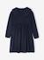 Fancy collared knitted dress for girls blush+navy blue 