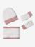 Girl's set: beanie + snood + mittens/gloves ecru 