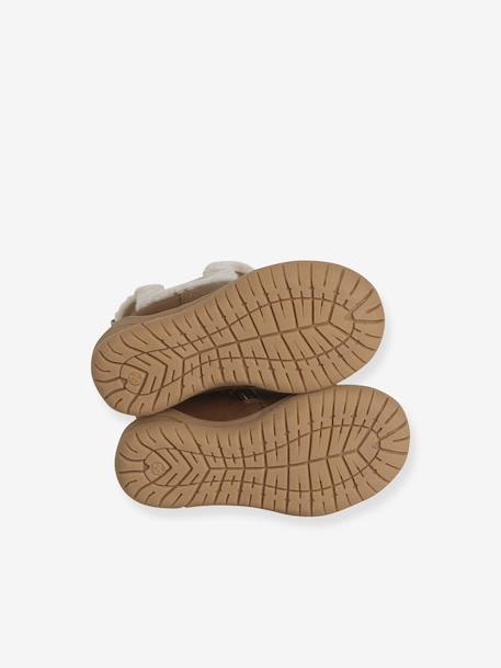 Girls' faux fur lined synthetic boots camel 