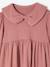Fancy collared knitted dress for girls blush+navy blue 