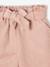 Girl's velvet paperbag shorts rosy 