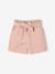 Girl's velvet paperbag shorts rosy 
