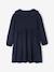 Fancy collared knitted dress for girls blush+navy blue 