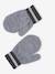 Boys' beanie + snood + gloves 'Mountains' set marl grey+night blue 