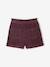 Girl's velvet shorts with embroidered sparkly heart detail plum 