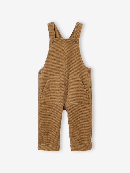 Velvet dungaree set + T-shirt for babies caramel 