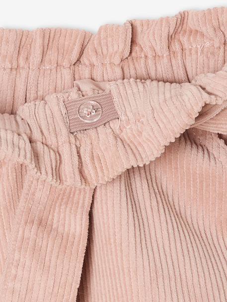 Girl's velvet paperbag shorts rosy 