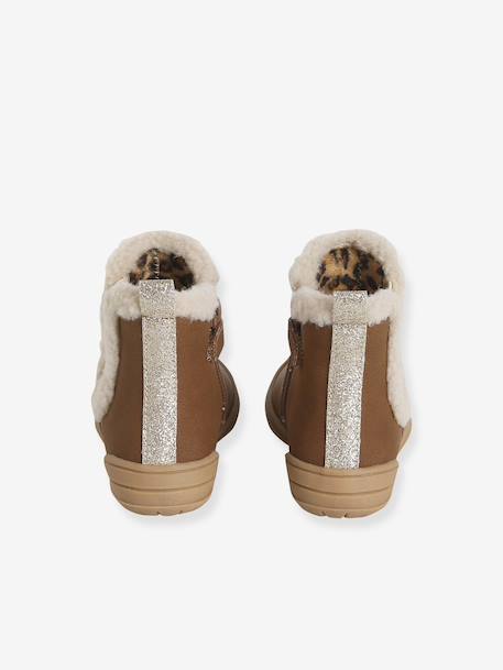 Girls' faux fur lined synthetic boots camel 