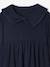 Fancy collared knitted dress for girls blush+navy blue 