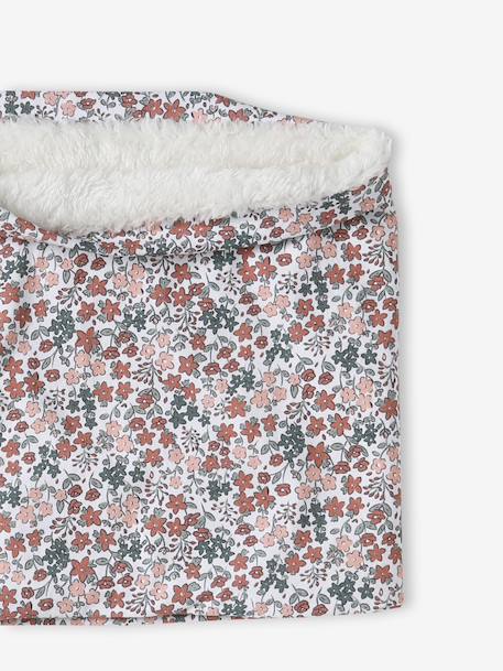 Floral Print Snood with Fleece Lining for Girls printed pink 