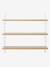 Wired metal wall shelf, wood effect shelf white 