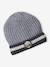 Boys' beanie + snood + gloves 'Mountains' set marl grey+night blue 