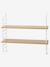 Wired metal wall shelf, wood effect shelf white 