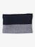 Boys' beanie + snood + gloves 'Mountains' set marl grey+night blue 