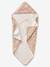 Cotton Muslin Bath Cape + Wash Mitt, FLORA printed white 