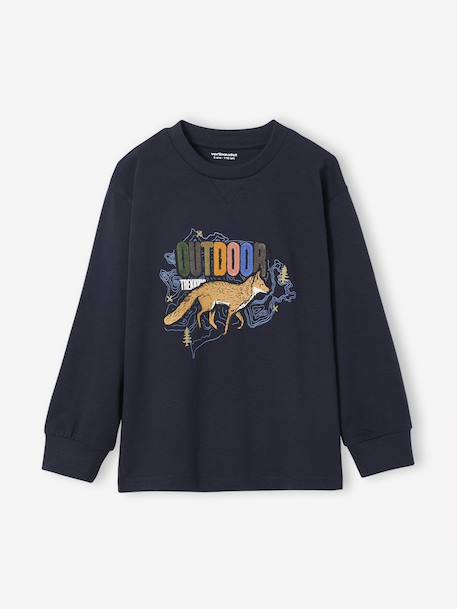Printed Long-Sleeved T-Shirt for Boys navy blue 