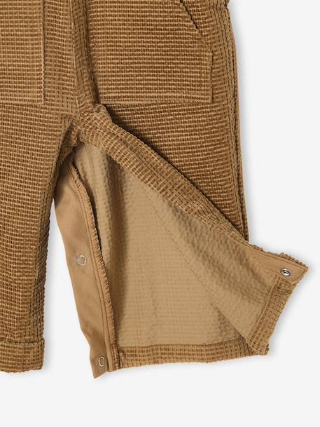 Velvet dungaree set + T-shirt for babies caramel 