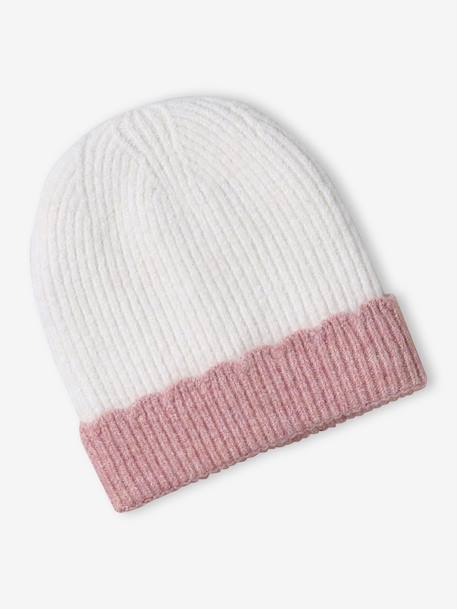 Girl's set: beanie + snood + mittens/gloves ecru 