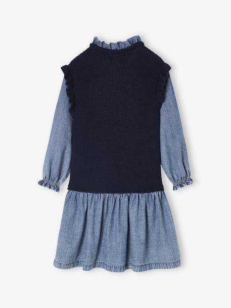 2-in-1 Dress for Girls navy blue 