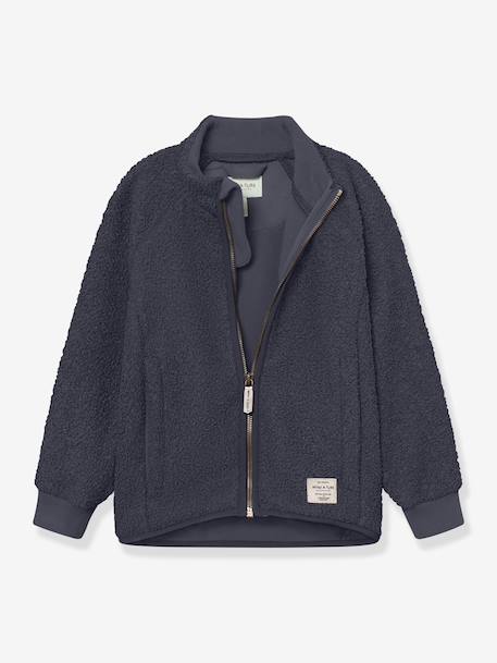 Teddy fleece jacket with zip for children MATCEDRIC MINI A TURE cinnamon+deep blue+ecru+green+night blue+soft lilac 