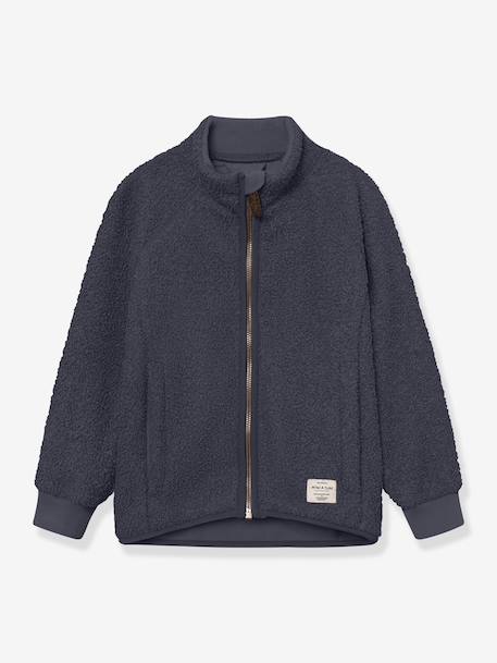 Teddy fleece jacket with zip for children MATCEDRIC MINI A TURE cinnamon+deep blue+ecru+green+night blue+soft lilac 