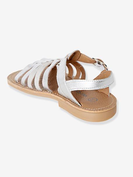 Leather Sandals for Girls Silver 