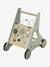 Baby Walker in FSC®100% Wood with Brakes, GREEN FOREST red+wood+yellow 