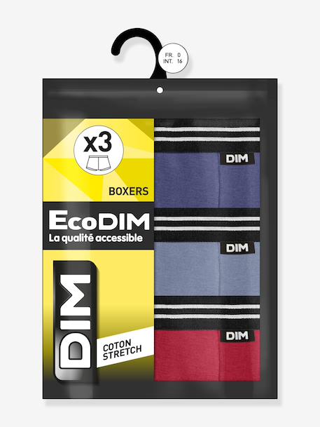 Pack of 3 Ecodim boys' boxers blue+red 