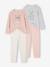 Pack of 2 girls' velvet animal pyjamas marl grey 
