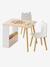 Set table and 2 child's bear chairs white 