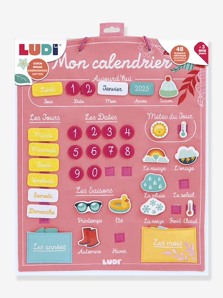 Calendar, LUDI almond green+coral 