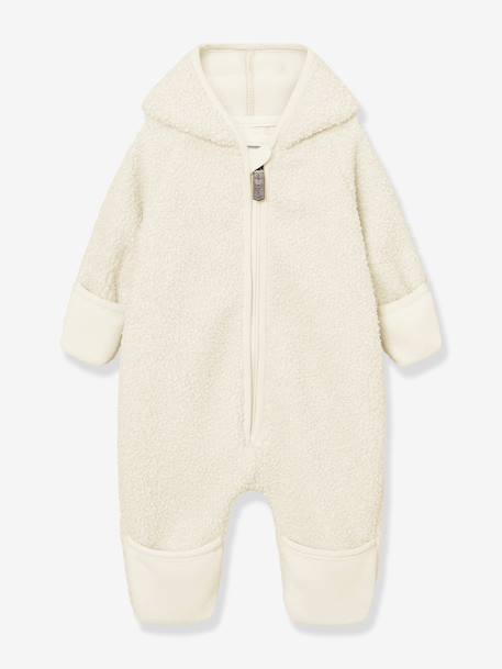 Pramsuit in teddy fleece MATADEL for babies by MINI A TURE ecru 