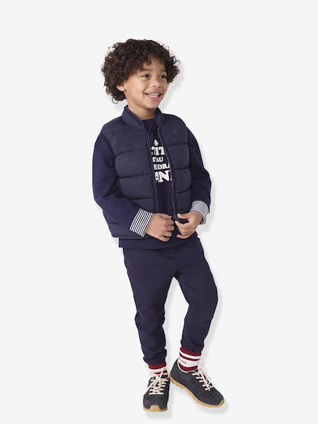 PETIT BATEAU reversible two-tone sleeveless lightweight jacket for children navy blue 