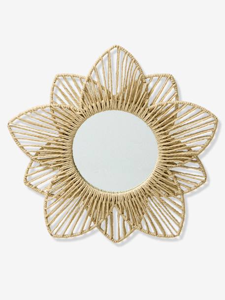 Flower Mirror in Paper Rope beige 