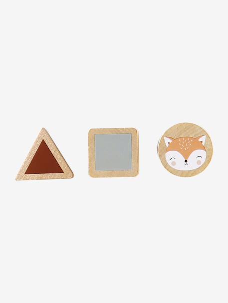 Baby Walker in FSC®100% Wood with Brakes, GREEN FOREST red+wood+yellow 