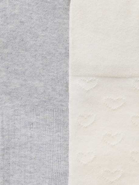 Pack of 2 Openwork Knit Tights for Girls ecru 