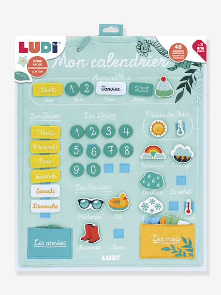 Calendar, LUDI almond green+coral 